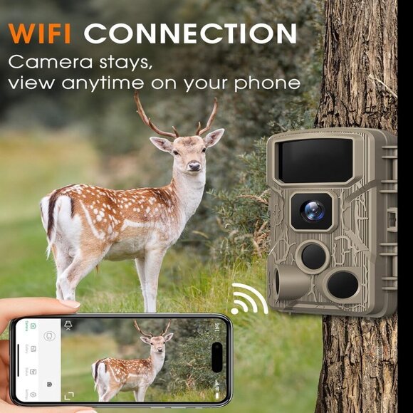 WiFi Trail Camera 4K 64MP with Night Vision - 64GB Memory Card, 130° Wide Angle - Picture 3 of 8